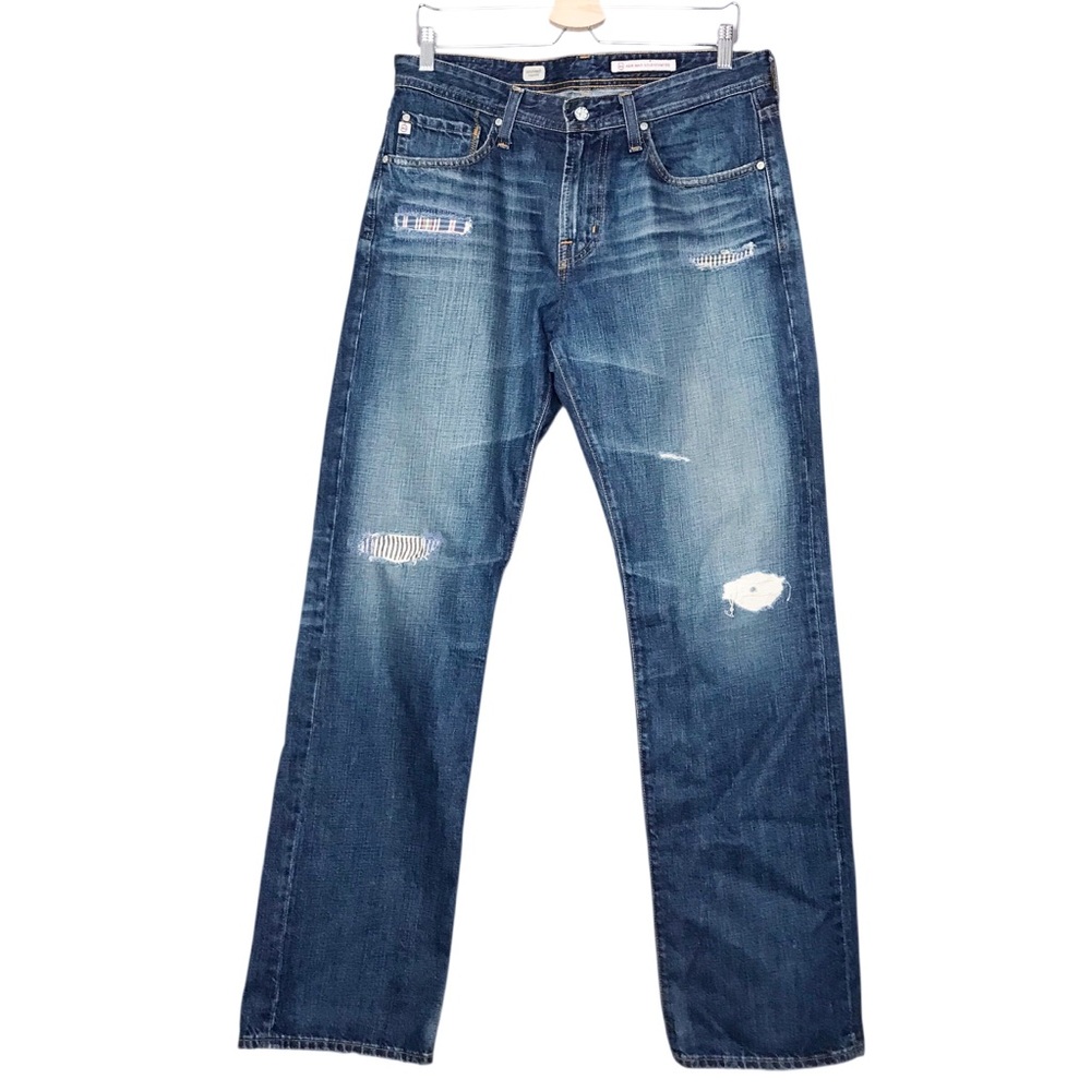 AG Adriano Goldschmied Protege Jeans Blue Distressed Straight Leg Men's Waist 33